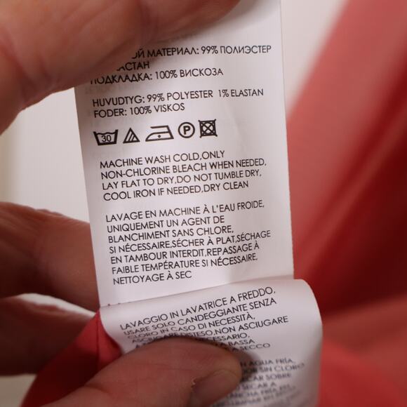 CLUB MONACO Seersucker Fit & Flare Dress Knee Length Tea Rose Pink Women's 2 - Picture 14 of 15